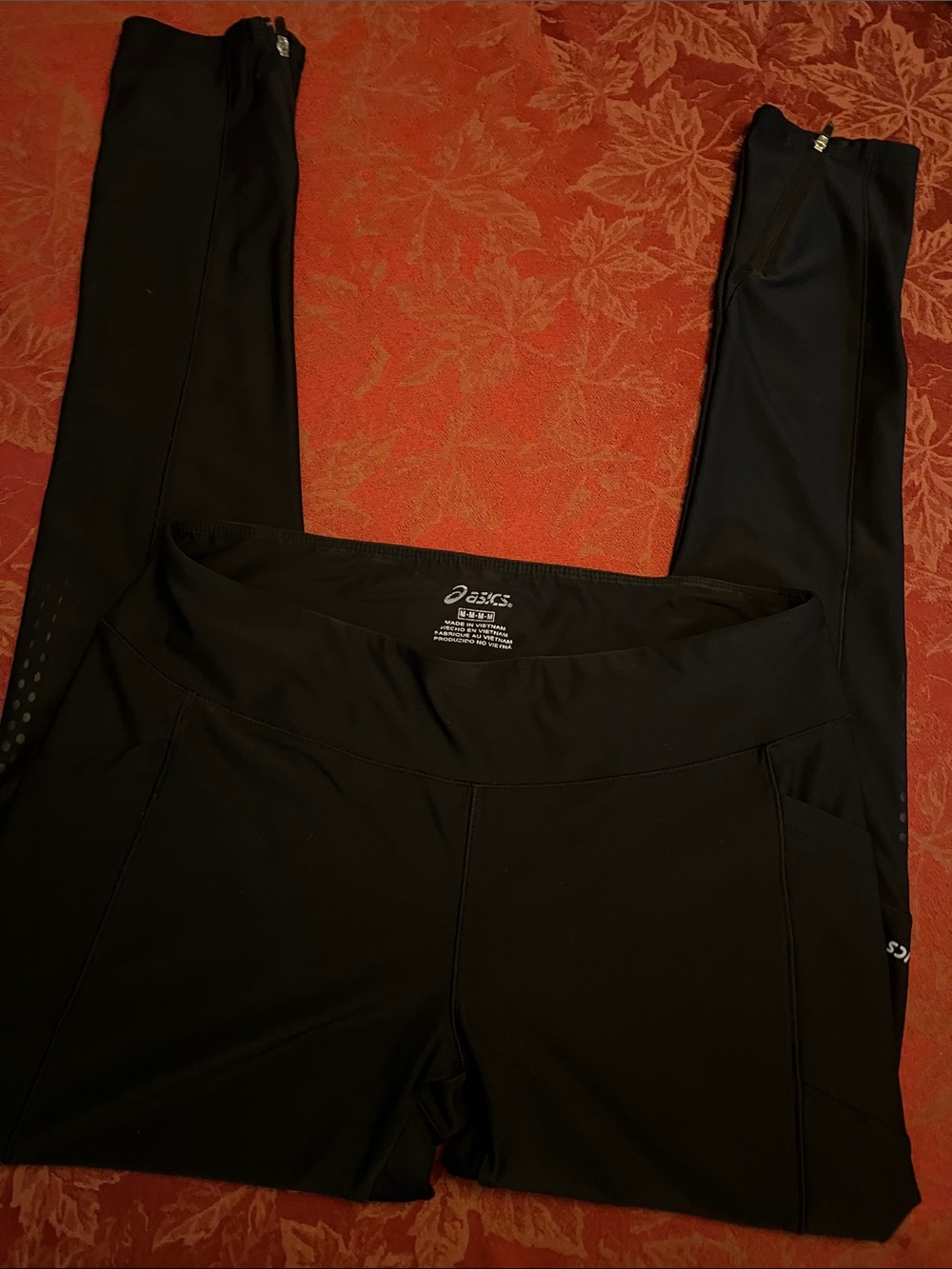 ASICS Black Women's Performance Leggings with Zipper Ankles